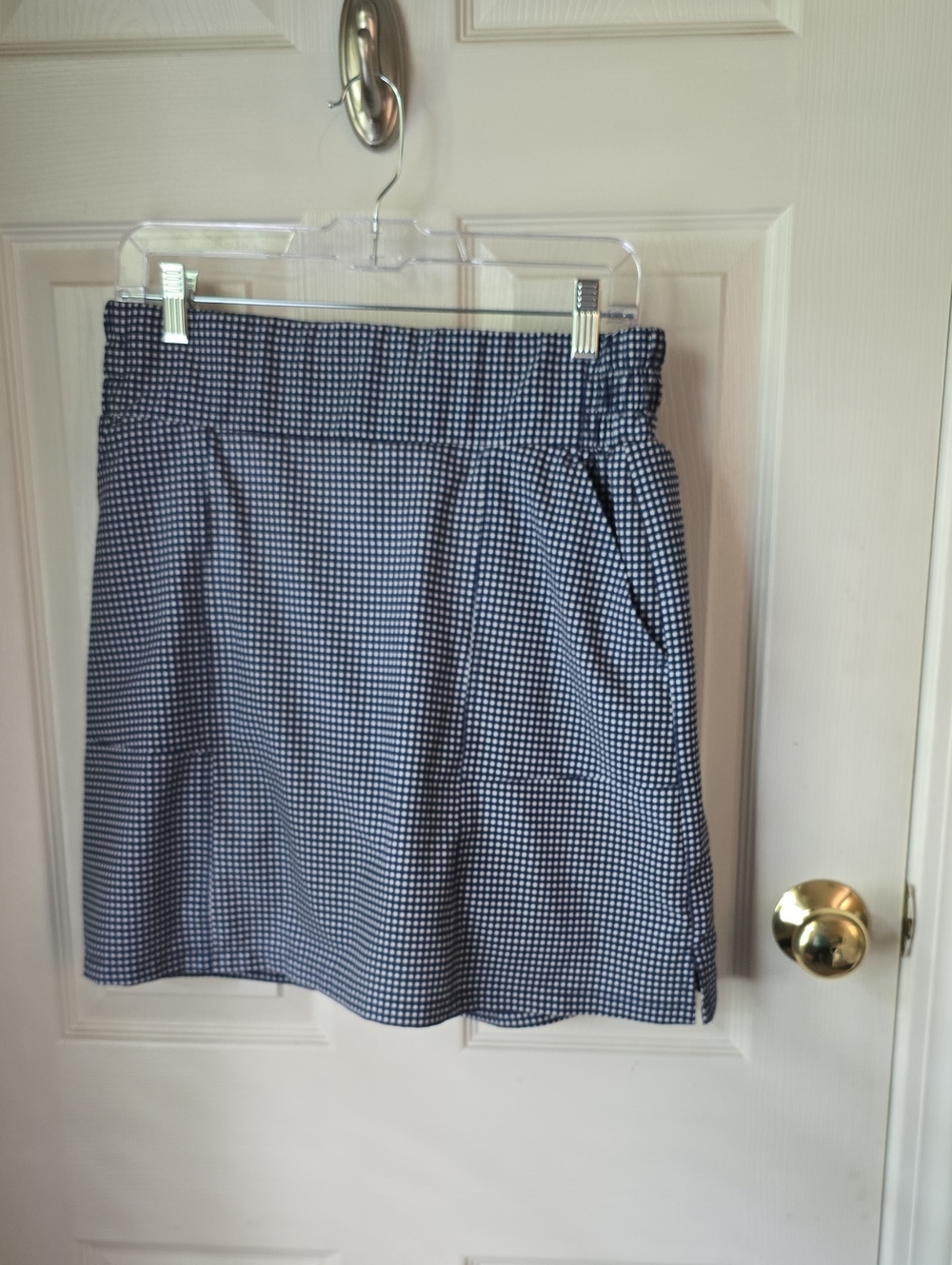 croft & barrow Navy and White Gingham Skort